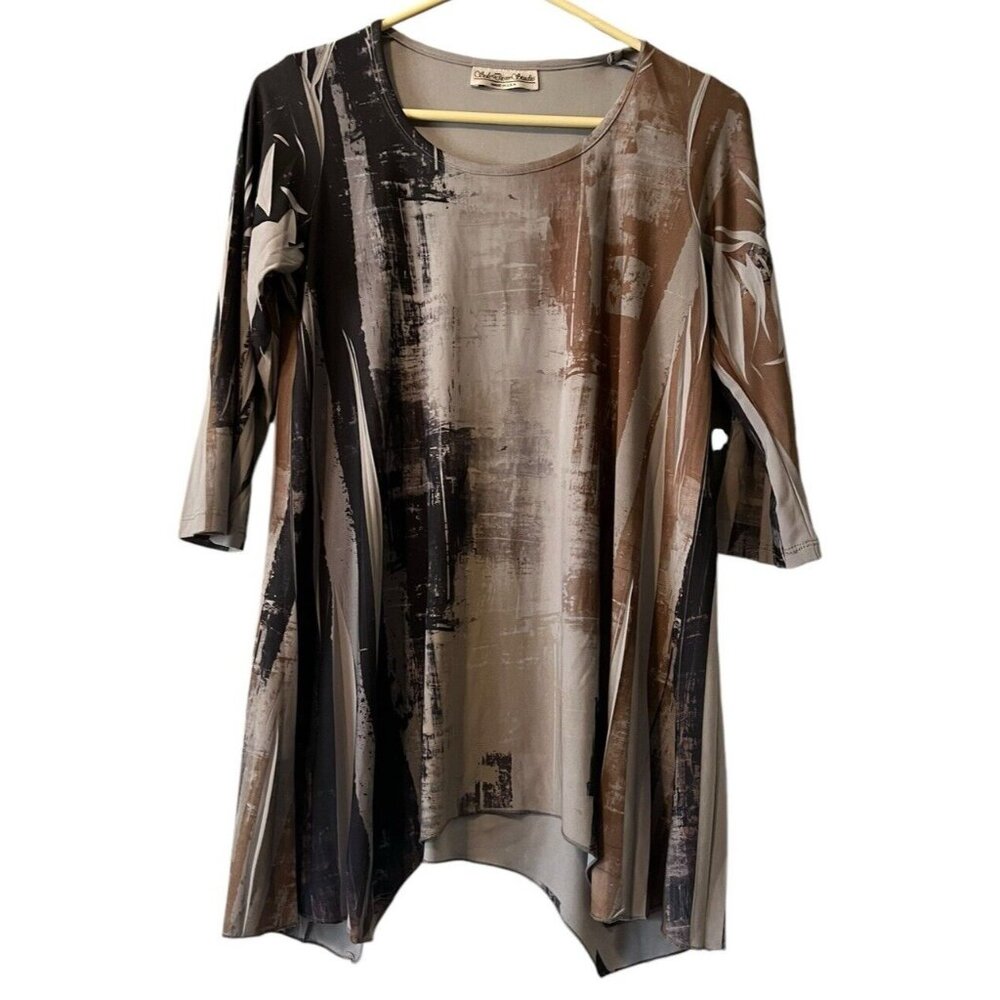Sole Dione Studio Colorful‎ Asymmetrical Tunic Women Top Wearable Art Small